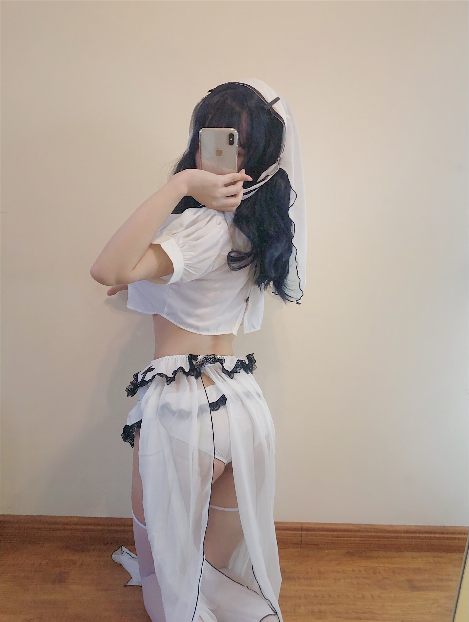 Kokura Chiyoshi W-NO.091 White Nun Dress Selfie(12)